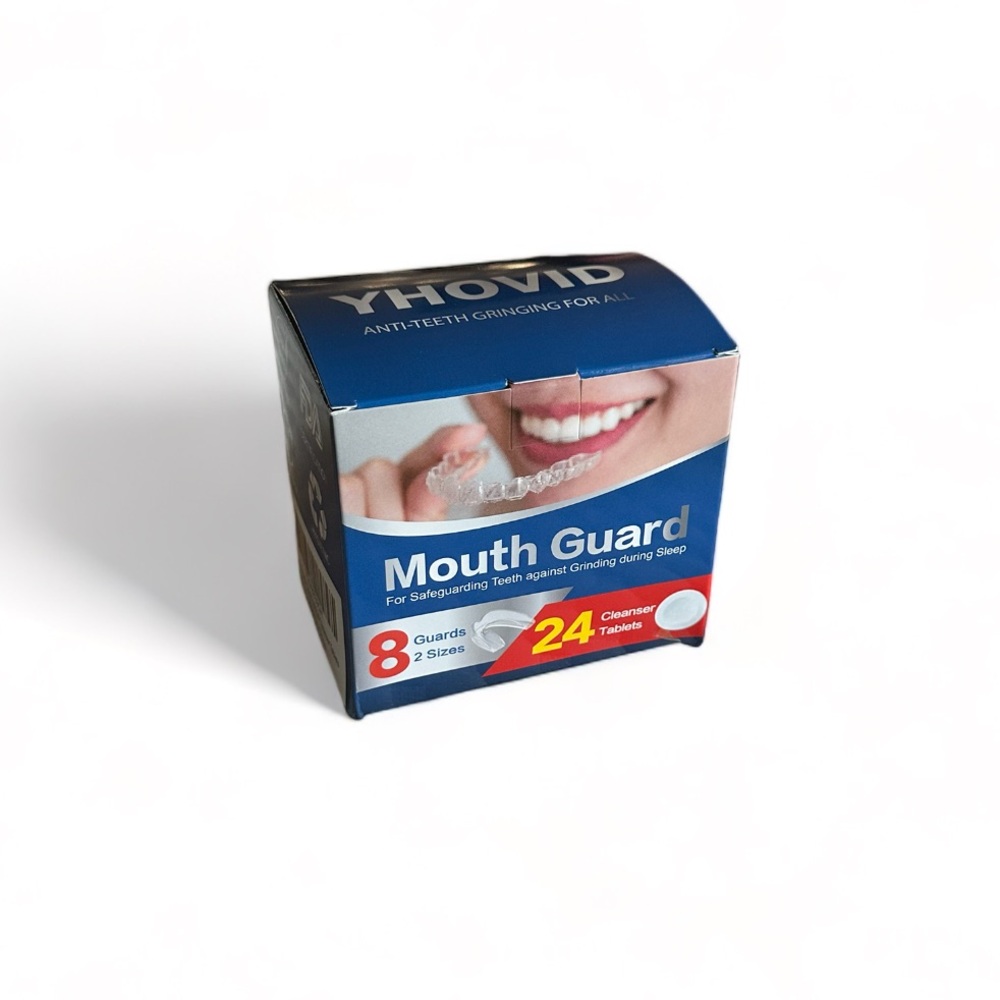 8 Moldable Anti Clenching Teeth Mouthguards for Sleep, 24 Cleaner Table